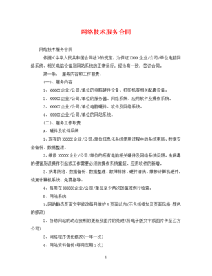 网络技术服务合同